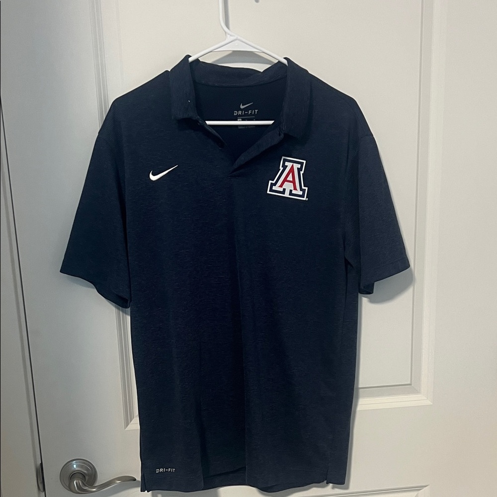 Nike Men's Dark Blue Polo Shirt with Logo